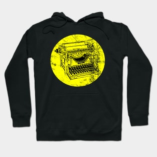 DISTRESSED VINTAGE TYPEWRITER YELLOW Hoodie